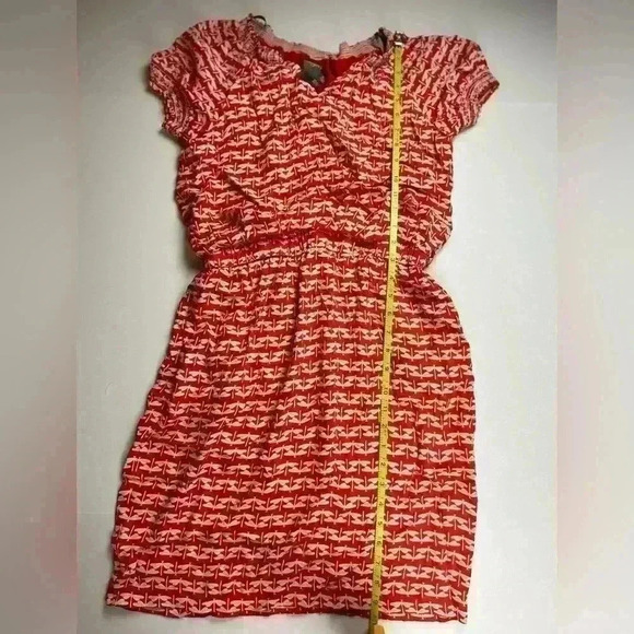 Taylor Dragonfly Print Dress Size 6 white and red color - Picture 14 of 14